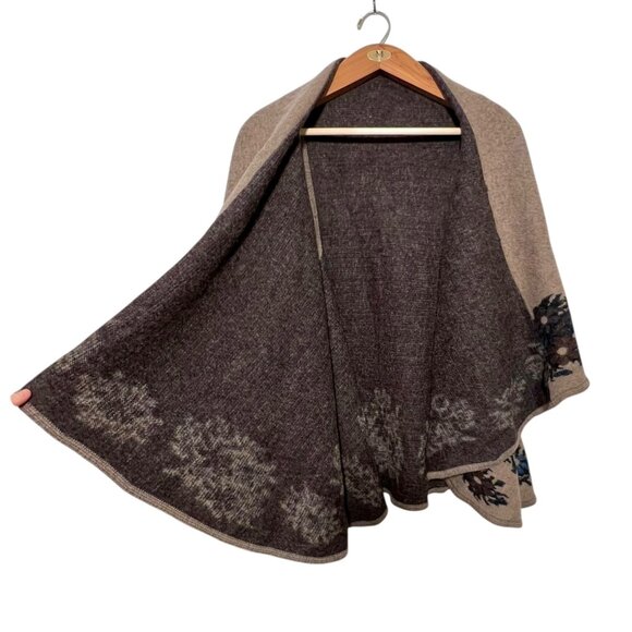 Oversized Shrug Forest Fairy Nature Granola Wool Layered Brown Lagenlook Cottage - Picture 7 of 10